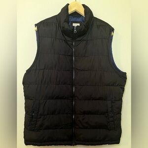 Gap Men’s Puffy Vest Size Large Black W/ Blue Lining